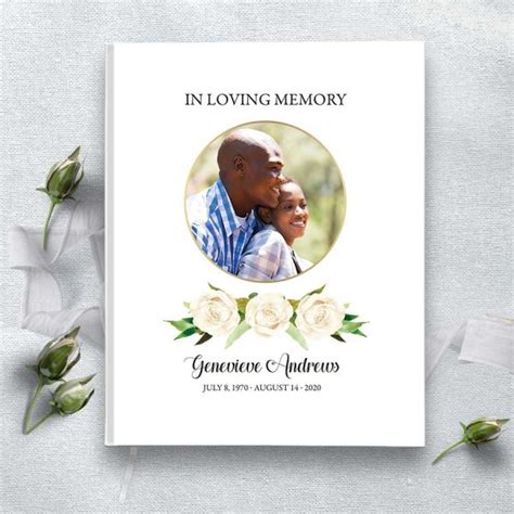 Elegant Funeral Guest Sign In Book Lined Pages With Share A Memory