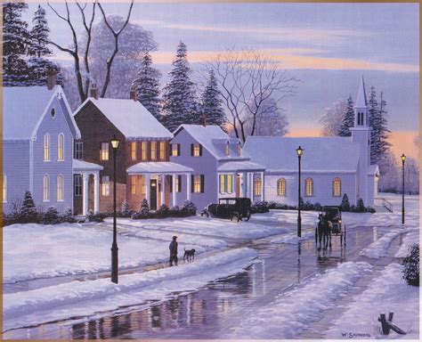 Bill Saunders Winter Painting Winter Pictures Americana Art Paintings