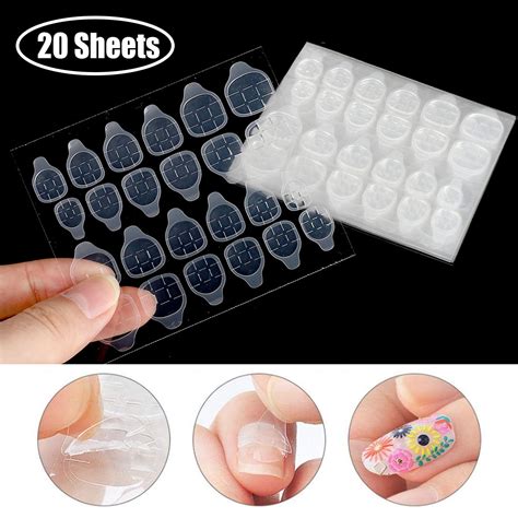 50 Sheets Breathable Adhesive Tabs Fake Nail Glue Stickerjelly Gel オープニング