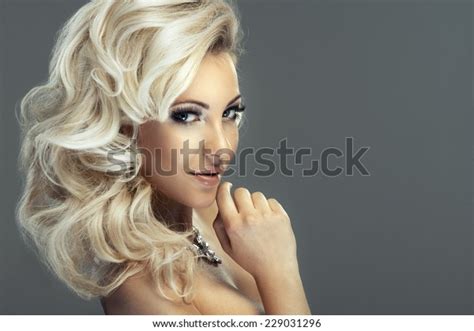 Sensual Beautiful Blonde Woman Posing Sensual Stock Photo