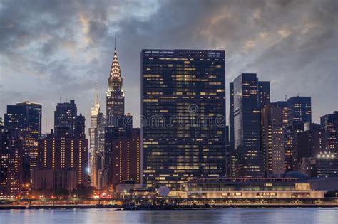 New York City Manhattan Skyline United Nations Headquarters Editorial