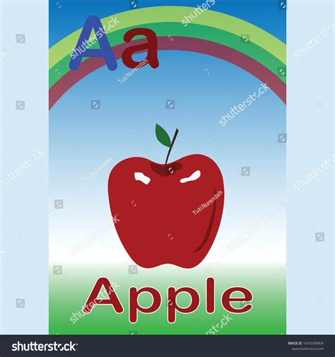 Alphabet Flash Card Fruit Series Children Stock Vector Royalty Free