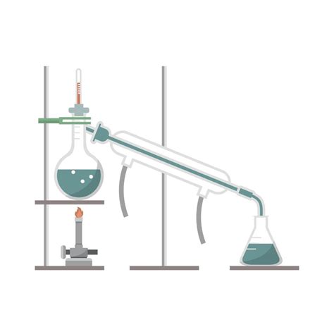 Modelo De Destilación Simple En Laboratorio De Química 2399309 Vector