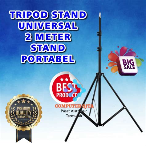 Jual Tripod Stand Universal 2 Meter Thermometer Stand Lighting