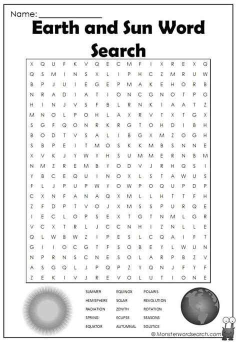 Earth And Sun Word Search Making Words First Grade Curriculum Free