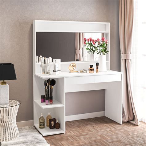 White Bedroom Vanity With Mirror Riforla Vanity Set With Lighted