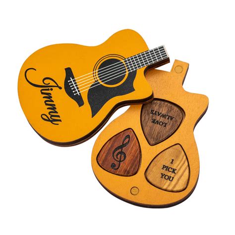 Púas De Guitarra De Madera Personalizadas Con Estuche Para Amante De La