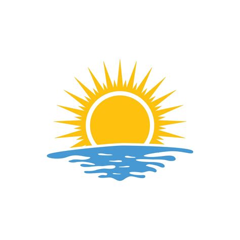 Sunrise Beach Logo Icon Design Template Vector 7636206 Vector Art At