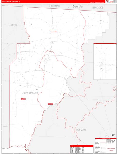 Jefferson County Fl Zip Code Maps Red Line