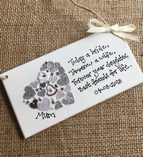 Personalised Mother Of The Bride Gift Plaque Gift Wedding Etsy Uk