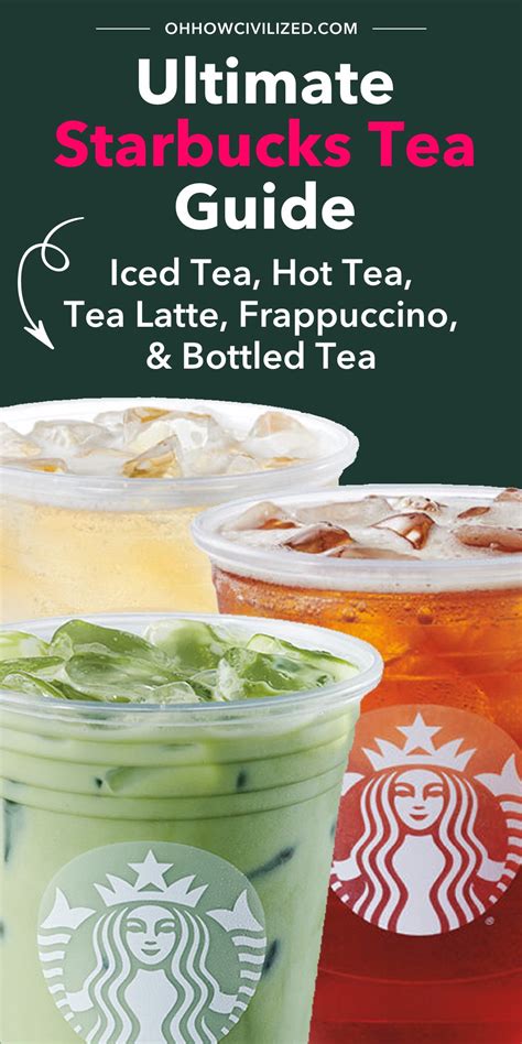 Ultimate Starbucks Tea Guide Iced Tea Hot Tea Tea Latte Frappuccino
