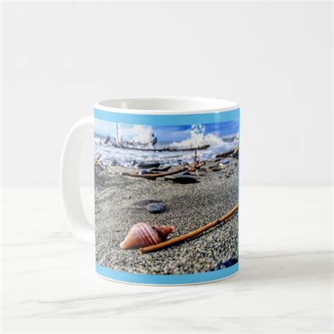 Personalized Seashell On The Beach Coffee Mug