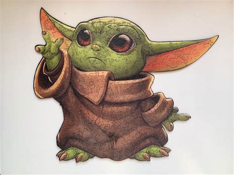 Baby Yoda Wooden Puzzle Yoda Puzzle For Adults Unique Etsy