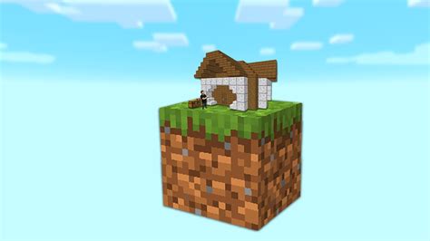 Building A House In One Block Skyblock Minecraft Youtube