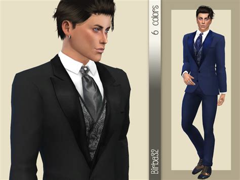 Birba32s Titus Wedding Suit Sims 4 Clothing Sims 4 Social Clothes