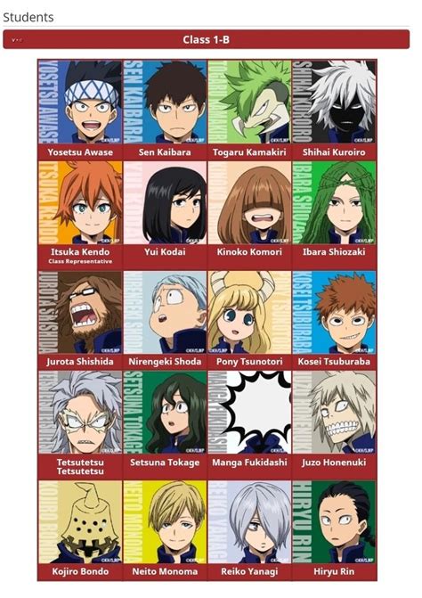 Mha Class B Google Search Class B Anime Hero Academia Characters