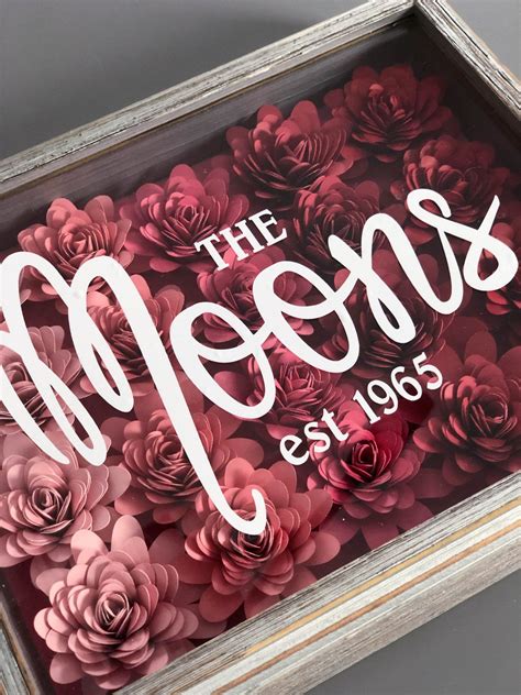 How To Make Paper Flower Shadow Box Decor With Cricut Personalised