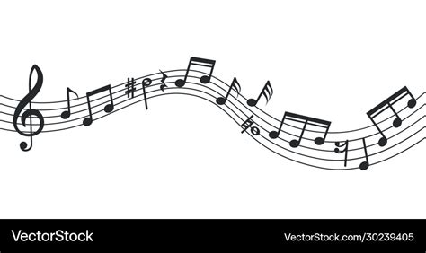 Music Note Wave Notes Background Musical Poster Vector Image