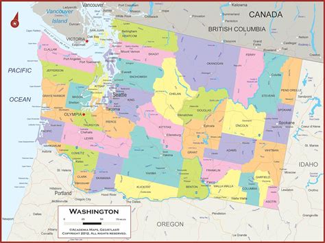 Simple Map Of Washington State World Map