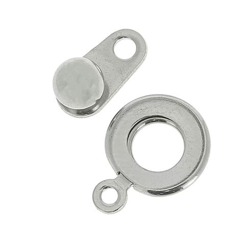 Stainless Steel Button Clasp 10 Mm X1 Perles And Co