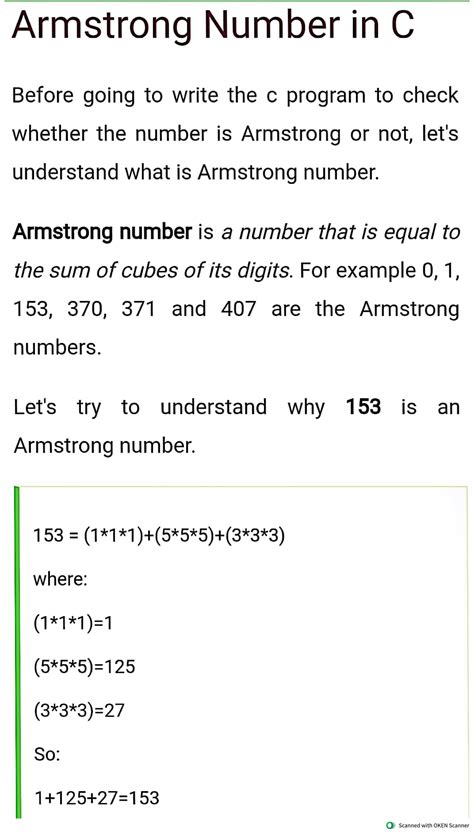 Solution Armstrong Number In C Studypool