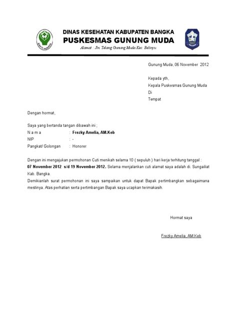 Surat Cuti Menikah Pdf