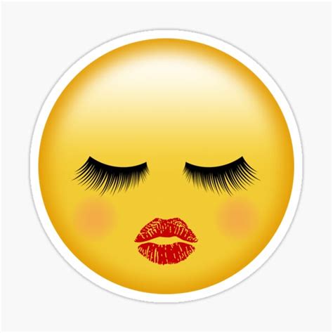 Girl Emoji With Lips And Lashes Sticker For Sale By Savvysilverart Redbubble