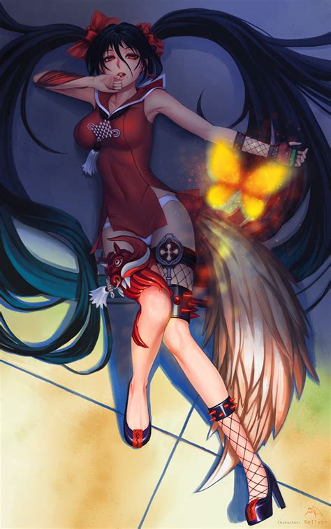 Wallpaper Illustration Long Hair Anime Girls Legs
