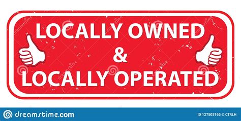 Locally Owned, Locally Operated - Red Label For Print Stock Vector 