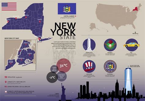 New York Travel Infographic Stock Vector Illustration Of Bridge Icon