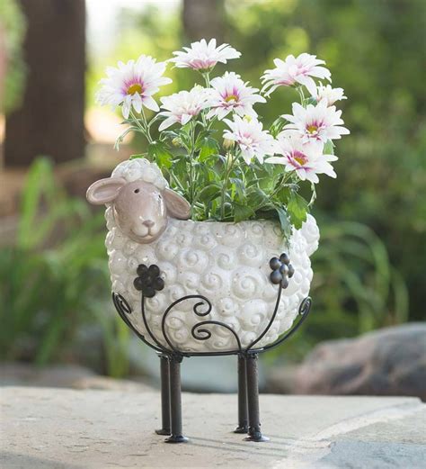 Sheep Planter Pot With Decorative Stand Decorative Stand Planter