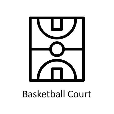 Basketball Court Vector Outline Icons Simple Stock Illustration Stock