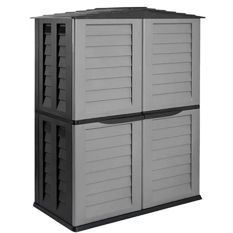 Starplast Cabinet Outdoor Garden Storage With Shelves Black And Grey