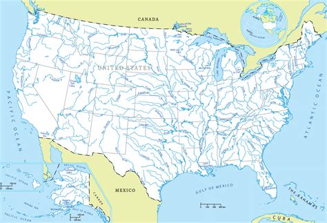 A Map Of The United States Rivers Carolina Map
