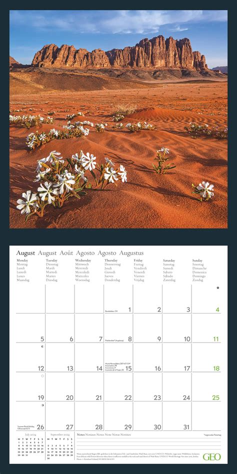 2024 Geo Beautiful World Square Wall Calendar Sceneries And Flowers
