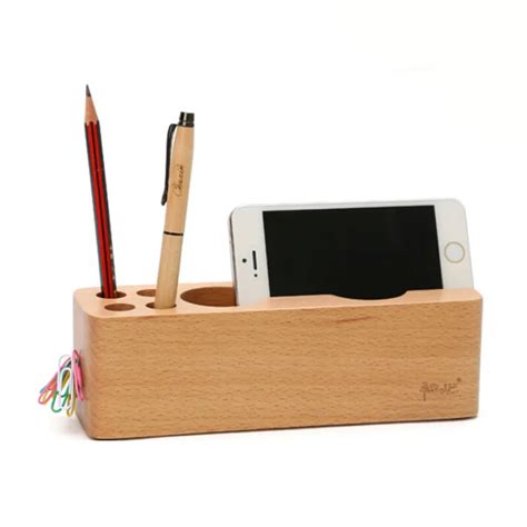 Multifunction Creative Pastoral Wooden Pen Holder Desktop Storage Box