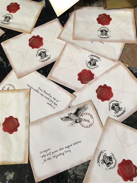 Letters From Hogwarts Harry Potter Theme Party Labels Diy Unique