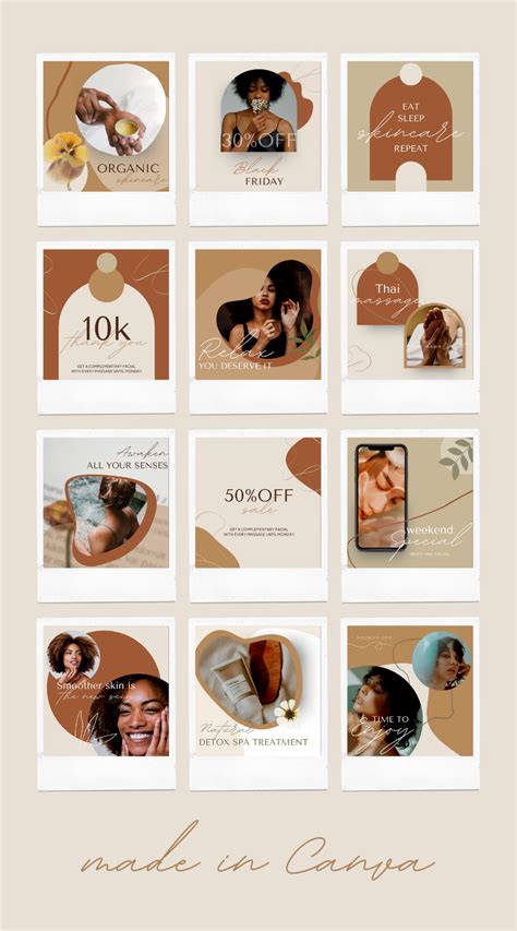 These Instagram Post Templates Are Perfect For Beauty Spa And Massage