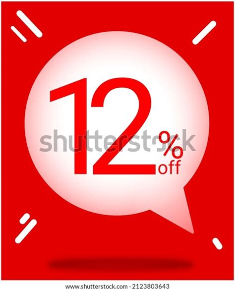 12 Percent Off Red Banner Floating Stock Illustration 2123803643