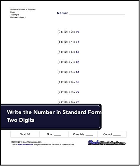 Numbers In Expanded Form Using Powers Of Ten Numberno