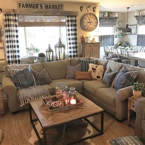 46 The Best Living Room Decoration Ideas With Rustic Farmhouse Style Trendehouse