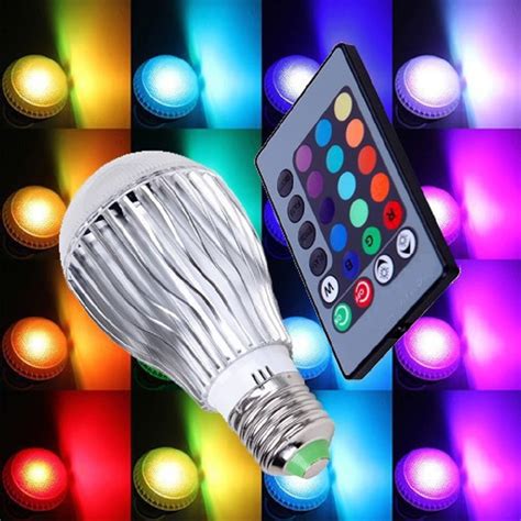 Color Changing Led Light Bulb With Remote Control 8 Pack