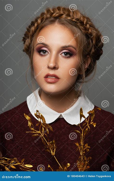 Russian Beauty Girl Slavic Appearance Stock Image Image Of Russian Brown 180404643