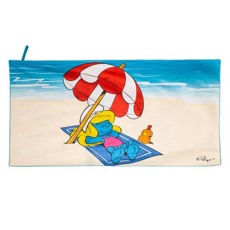 The Smurfs Smurfette On The Beach Beachtech X Beach Towel