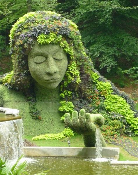 Stone Garden Sculpture Woman Atlanta Botanical Garden Dream Garden Garden Art