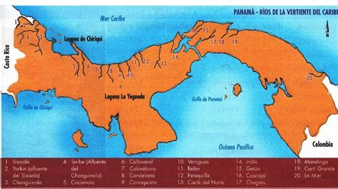 Mapa De Los Rios De La Vertiente Del Caribe De Panama Brainly Lat