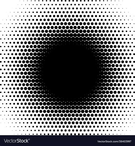 Radial Halftone Pattern Circles Fade Round Matrix Vector Image