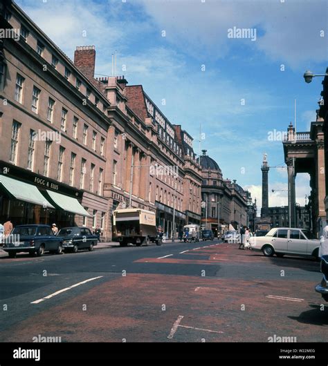 1960s Historica View Up Grey Street Newcastle Upon Tyne England Uk