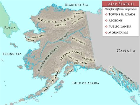Mountain Ranges In Alaska Share Map
