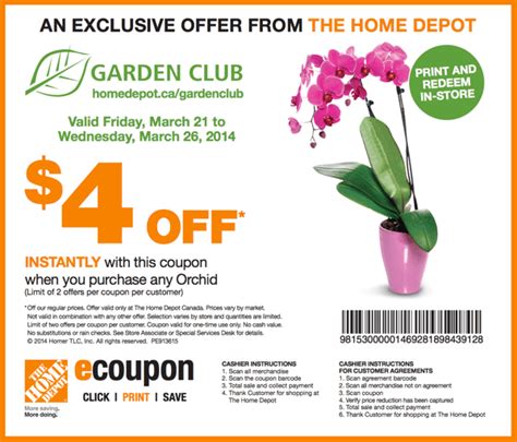 The Home Depot Garden Club Printable Coupons Get 4 Off Instantly When